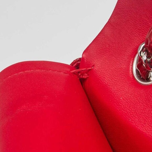 Chanel Red Quilted Patent Leather Classic Medium Double Flap Bag - Picture 6 of 12